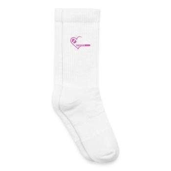 Mom 2027 loading heart baby feet pink pink girl - Kids Tennis Socks - white - Right