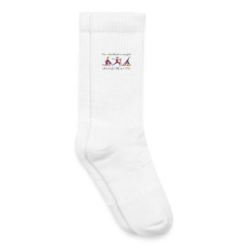 Sport mit Katze: Spaßiges Yoga-Motiv - Kinder Tennissocken - Weiß - Rechts