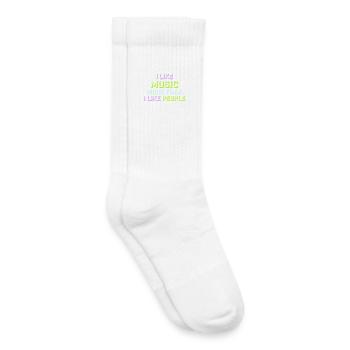 I Like Music More Than I Like People Lustig Musik - Kinder Tennissocken - Weiß - Rechts