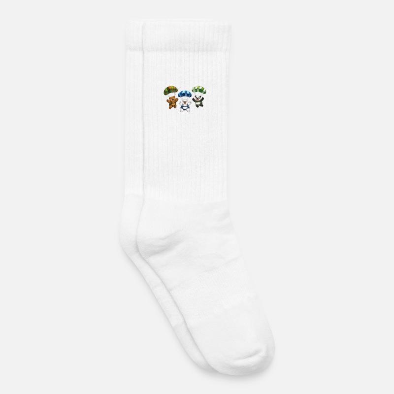 Drei Bären springen mit einem Fallschirm - Kinder Tennissocken - Weiß