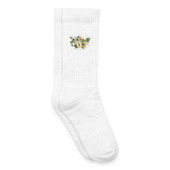 Fleur - Chaussettes de tennis bio enfant - blanc - Droite