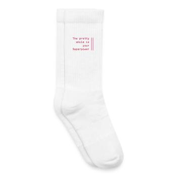 Smiling as a superpower - Kids Tennis Socks - white - Right