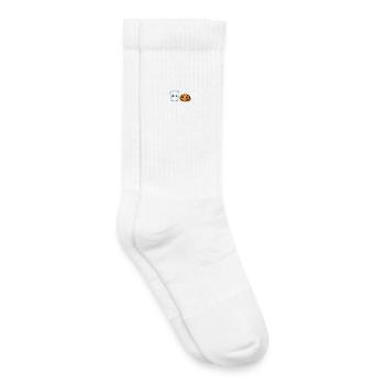 Duo Milk et Cookie Kawaii - Chaussettes de tennis bio enfant - blanc - Droite