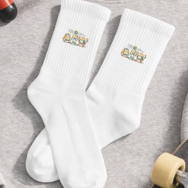 Geek Robots Binary Code Computer Science IT Kids Tennis Socks