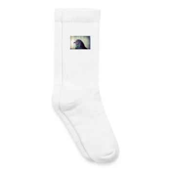 Portrait irisé du pigeon - Chaussettes de tennis bio enfant - blanc - Droite