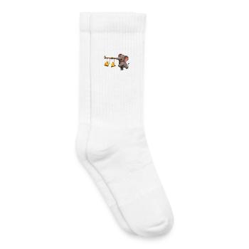 Aventure de balançoire éléphant et poussin - Chaussettes de tennis bio enfant - blanc - Droite