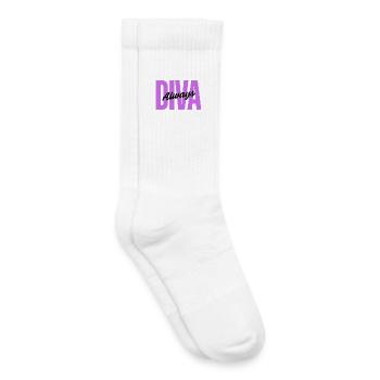 Diva Always – Feminine Design - Kids Tennis Socks - white - Right