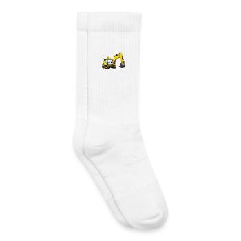 Gelber Bagger - Kinder Tennissocken - Weiß - Rechts