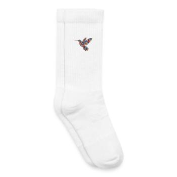 Hummingbird with flower pattern - Kids Tennis Socks - white - Right