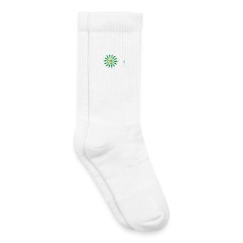 fleur verte - Chaussettes de tennis bio enfant - blanc - Droite