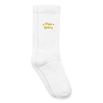 ANNIVERSAIRE. HAPPY BIRTHDAY. JOYEUX ANNIVERSAIRE. - Chaussettes de tennis bio enfant - blanc - Droite