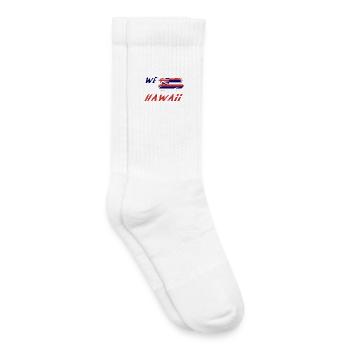 Nous sommes Hawaï - Chaussettes de tennis bio enfant - blanc - Droite
