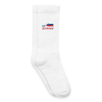 Nous sommes la Slovénie - Chaussettes de tennis bio enfant - blanc - Droite