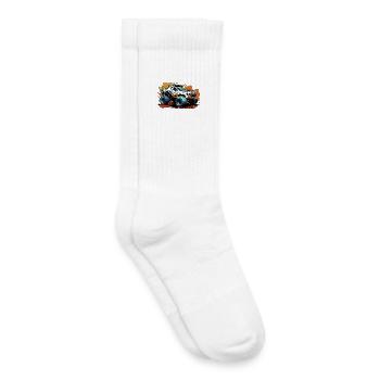 MonsterTruck Offroad Chaos - Chaussettes de tennis bio enfant - blanc - Droite