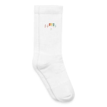 pulse parachute retro heartbeat symbol jumper - Kids Tennis Socks - white - Right