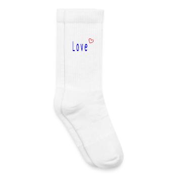 VALENTINE'S DAY. Bachelorette party. I LOVE YOU. I LOVE YOU. LOVE - Kids Tennis Socks - white - Right