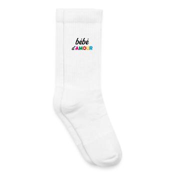 bébé d'Amour - Chaussettes de tennis bio enfant - blanc - Droite