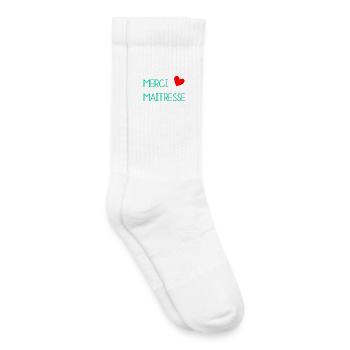 MAÎTRESSE. MERCI. MERCI MAÎTRESSE - Chaussettes de tennis bio enfant - blanc - Droite