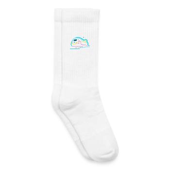 Look de bande dessinée de train - Chaussettes de tennis bio enfant - blanc - Droite