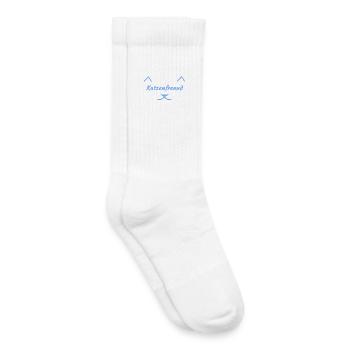 Katzenfreund Blaues Katzenlogo - Kinder Tennissocken - Weiß - Rechts