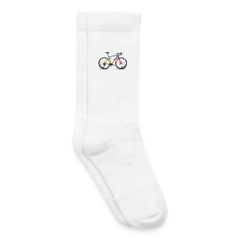 Gravel Bike & Natur Line Art T-Shirt - Kinder Tennissocken - Weiß - Rechts