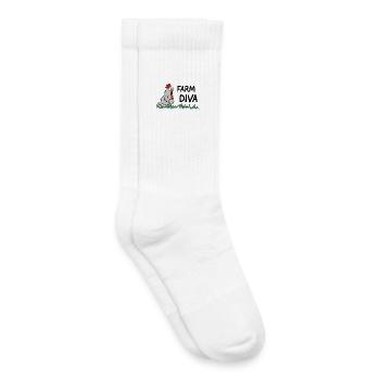 farm diva Hühnerliebe Bäuerin Hendl - Kinder Tennissocken - Weiß - Rechts