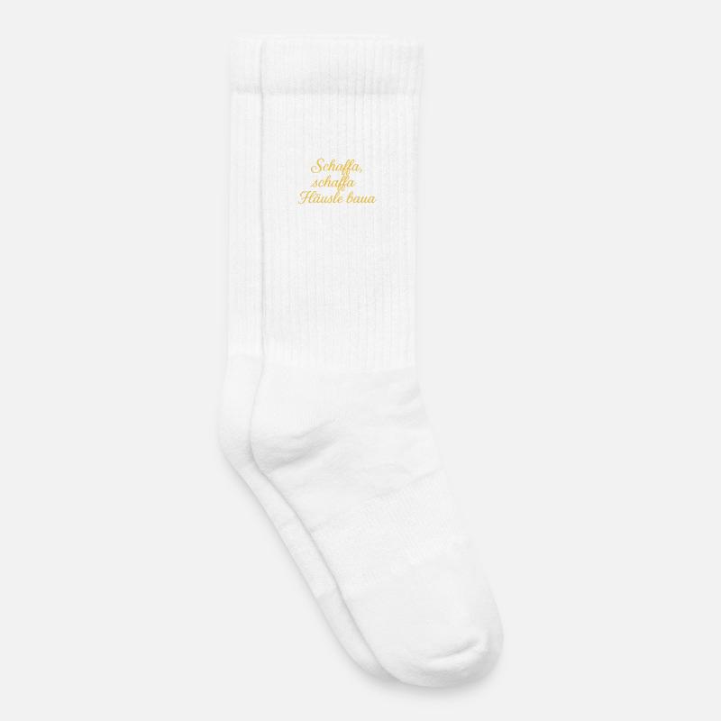 Schaffa Schaffa Häusle baua - Kinder Tennissocken - Weiß