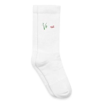 Amo Verona, elegantes minimalistisches Design - Kinder Tennissocken - Weiß - Rechts