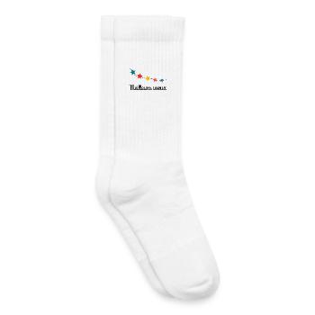 NOËL. MERRY CHRISTMAS. SAPIN. BONNE ANNEE - Chaussettes de tennis bio enfant - blanc - Droite