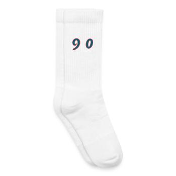 90. 90 YEARS. 90th ANNIVERSARY. 90 YEARS ANNIVERSARY. - Kids Tennis Socks - white - Right