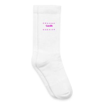 Camille Floral Pink Bubble - Kids Tennis Socks - white - Right