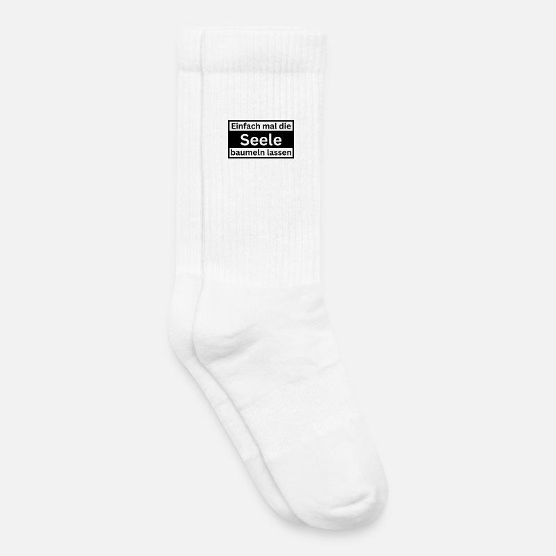 Einfach_mal_die_Selle_baumeln - Kinder Tennissocken - Weiß