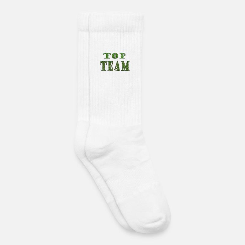 Top Team Grünes Mustertextur - Kinder Tennissocken - Weiß