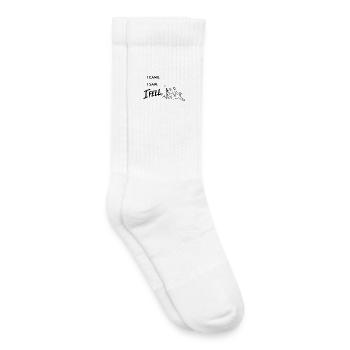 Je suis venu. J’ai vu. Je suis tombé. – Art minimal du snowboard - Chaussettes de tennis bio enfant - blanc - Droite