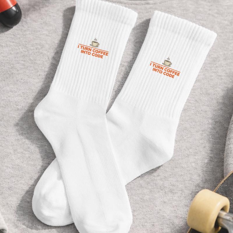 Je transforme le café en code – Programmer Retro Chaussettes de tennis bio enfant
