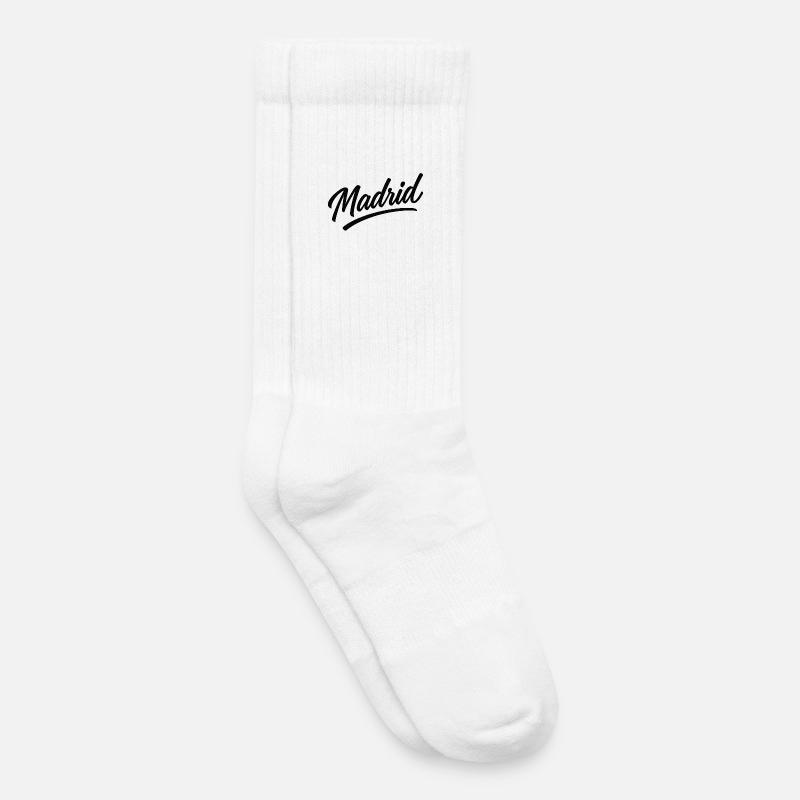 Madrid Script Urban Logo - Kids Tennis Socks - white