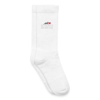 All You Need Is Love And A Cat Lustig Katze Spruch - Kinder Tennissocken - Weiß - Rechts