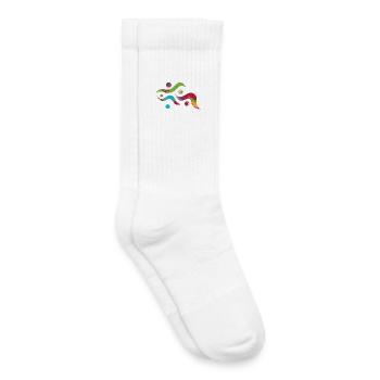 Yoga design_20 - Chaussettes de tennis bio enfant - blanc - Droite