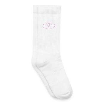Intertwined heart lines - Kids Tennis Socks - white - Right
