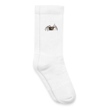 Créature araignée rieuse - Chaussettes de tennis bio enfant - blanc - Droite