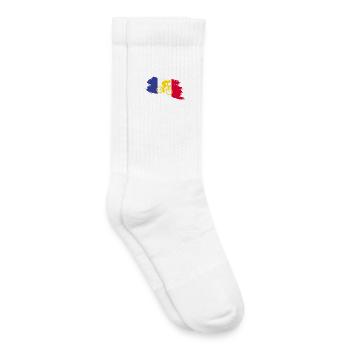 France Flag with Bicycle – Cycling Design - Kids Tennis Socks - white - Right