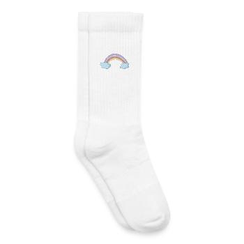 Arc-en-ciel - Chaussettes de tennis bio enfant - blanc - Droite