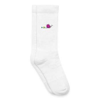 Comic famille Escargot - Chaussettes de tennis bio enfant - blanc - Droite
