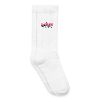 Nature en Rose Éclatante - Chaussettes de tennis bio enfant - blanc - Droite