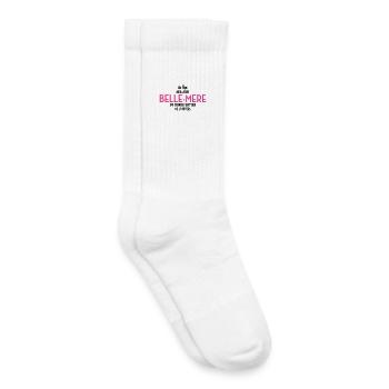 Belle-Mère / Belle Mere / Gendre / Fille / fils - Chaussettes de tennis bio enfant - blanc - Droite