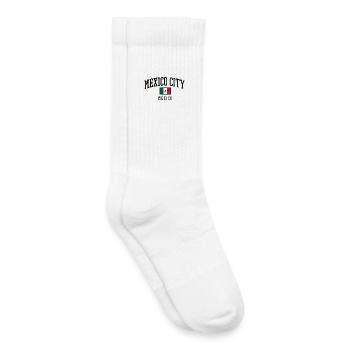 Lettrage de Mexico avec drapeau - Chaussettes de tennis bio enfant - blanc - Droite