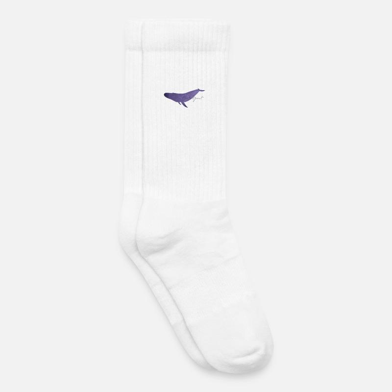Sanfter Wal Blumendesign - Kinder Tennissocken - Weiß