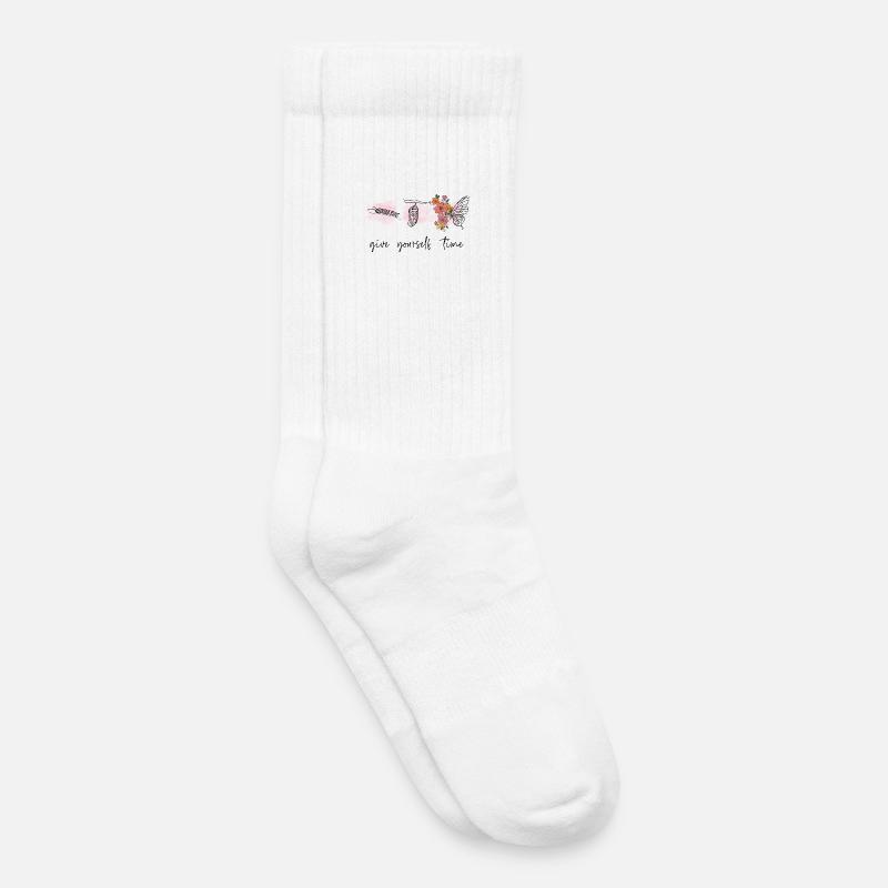 Gib dir Zeit - Kinder Tennissocken - Weiß