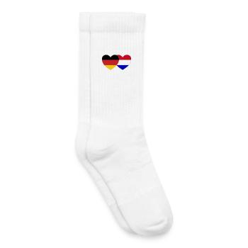 Allemagne Hollande Drapeau Cœur - Chaussettes de tennis bio enfant - blanc - Droite