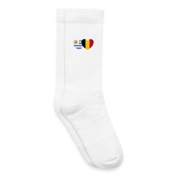 Uruguay Belgium Flag Heart - Kids Tennis Socks - white - Right